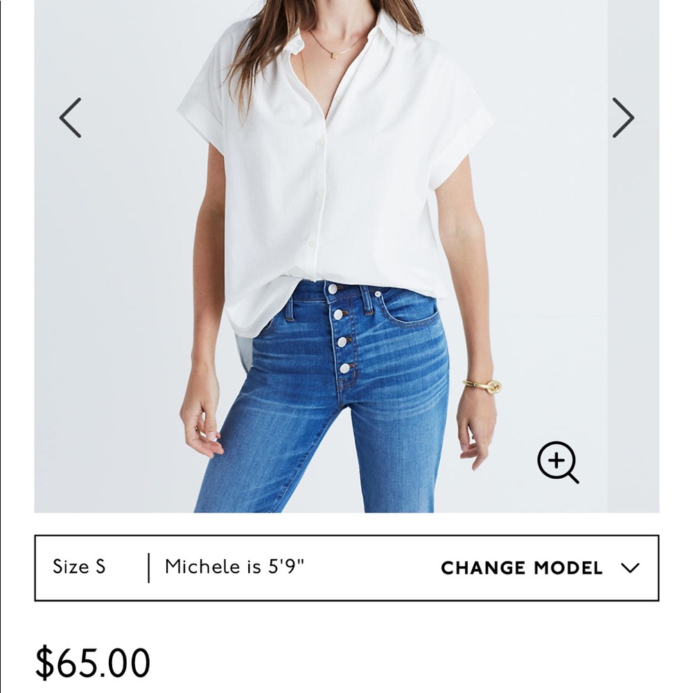 Madewell Central Shirt in pure white size S